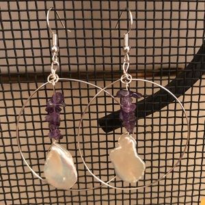 Handmade fresh water pearl earrings